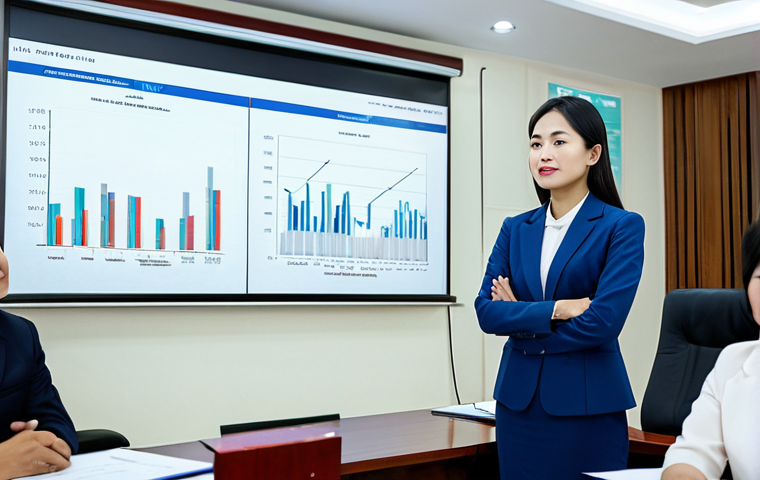 변리사 연봉 협상 전략 - **A young Vietnamese lawyer in a modern, sunlit Hanoi office. She's wearing a stylish, modest ao dai...