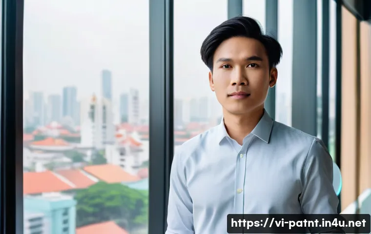 변리사와 데이터 보호 관련 업무 - **Prompt:** "A young Vietnamese entrepreneur, gender-neutral, stands confidently in a brightly lit, ...