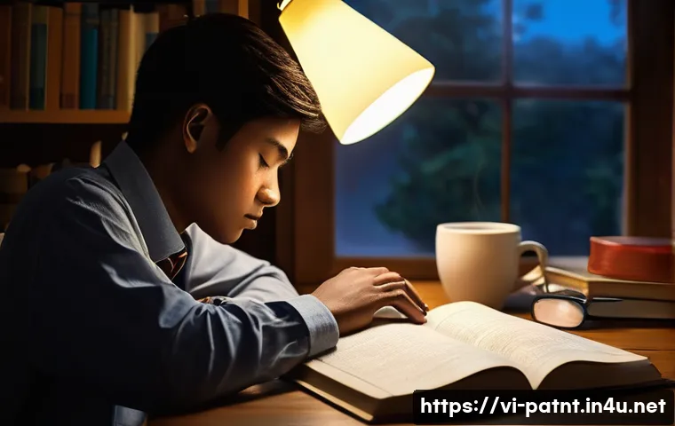 변리사 시험 준비생의 일상 - **Prompt 1: The Dawn of Dedication**
    "A young adult student, appearing slightly fatigued but det...